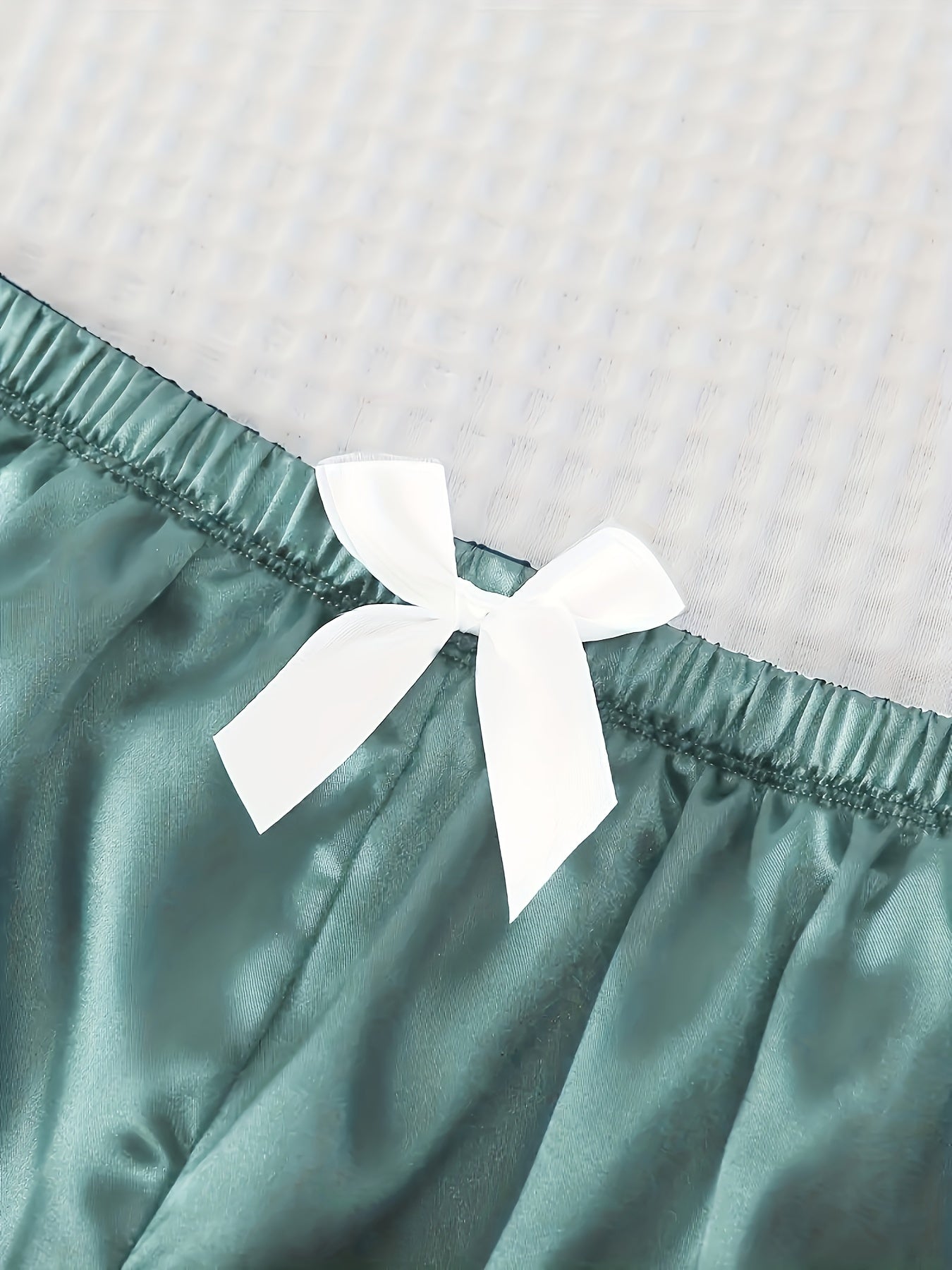 Ladies' Satin Silky Plain Elegant Home Pajama Set