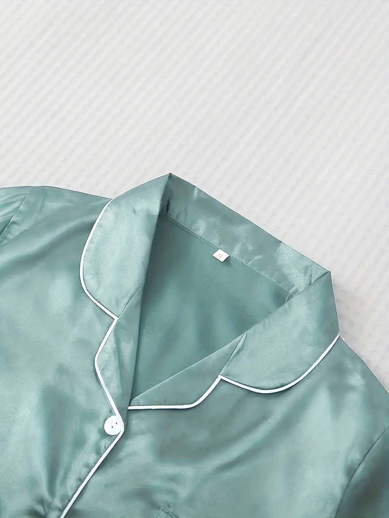 Ladies' Satin Silky Plain Elegant Home Pajama Set