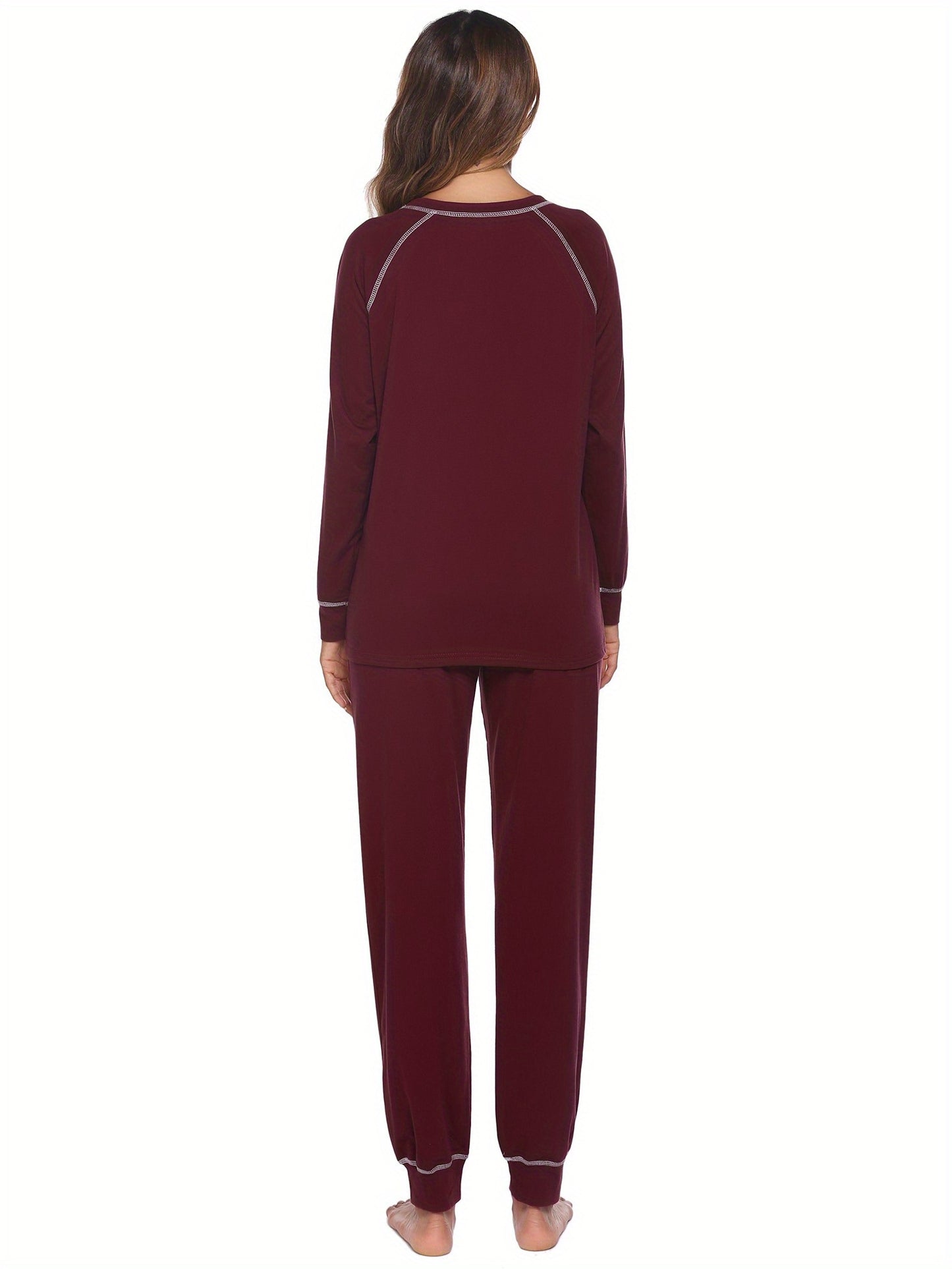 Pajamas Set for Women Soft Comfy Pjs Sets Long Sleeve Sleepwear Loungewear S-XXL 2pcs Pajama Sets Short Sleeve Lounge Sets Soft Round Neck Top Womens Button Pajamas Set Short Sleeve Sleepwear Soft Lounge Sets