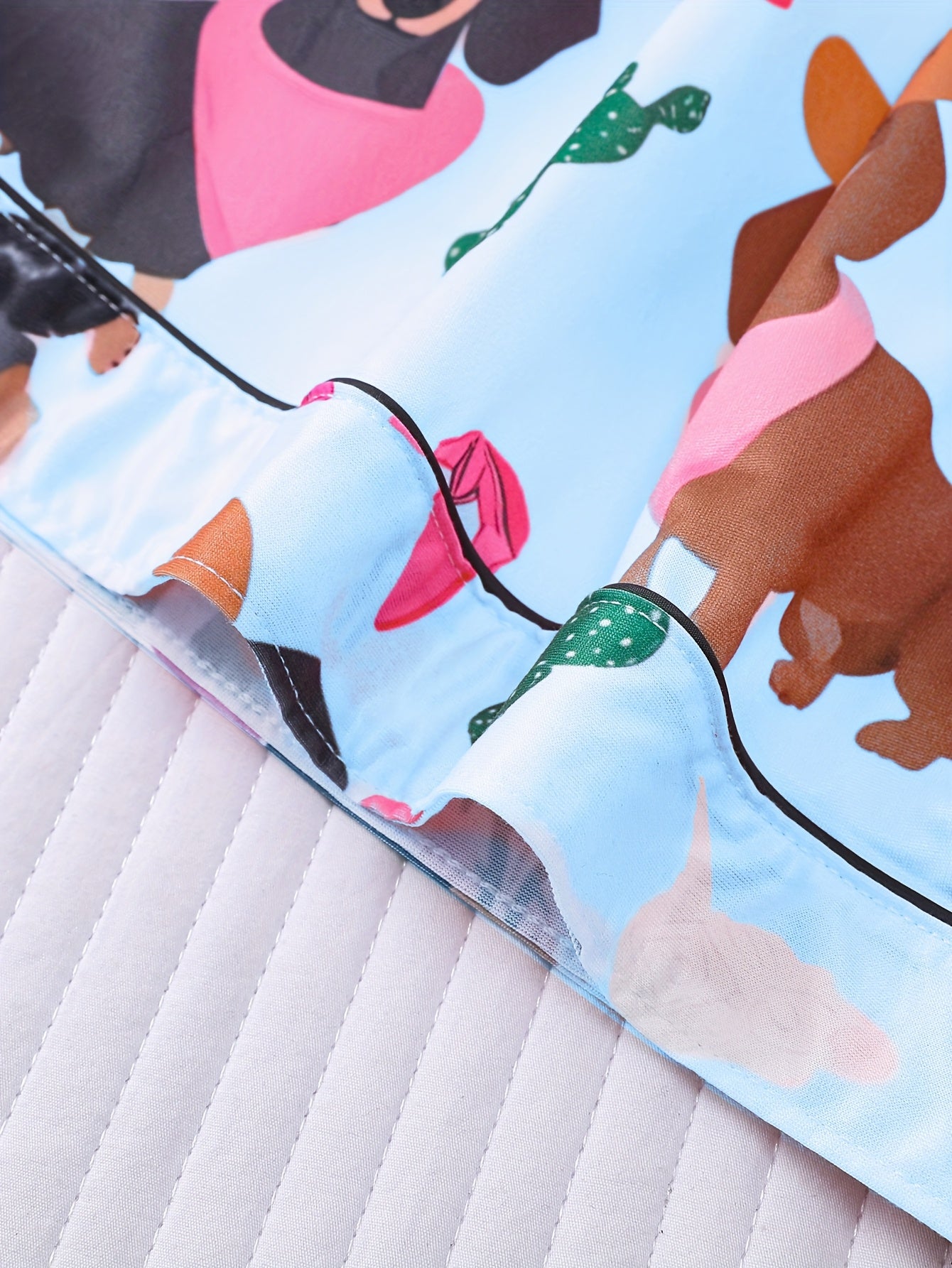 Two-piece Cartoon Anime Pug Print Pajama Set Can Be Worn Outside, Short-sleeved Cardigan Lapel Top And Loose Elastic Shorts, Casual Four-season Women'S Pajamas And Home Clothes Set